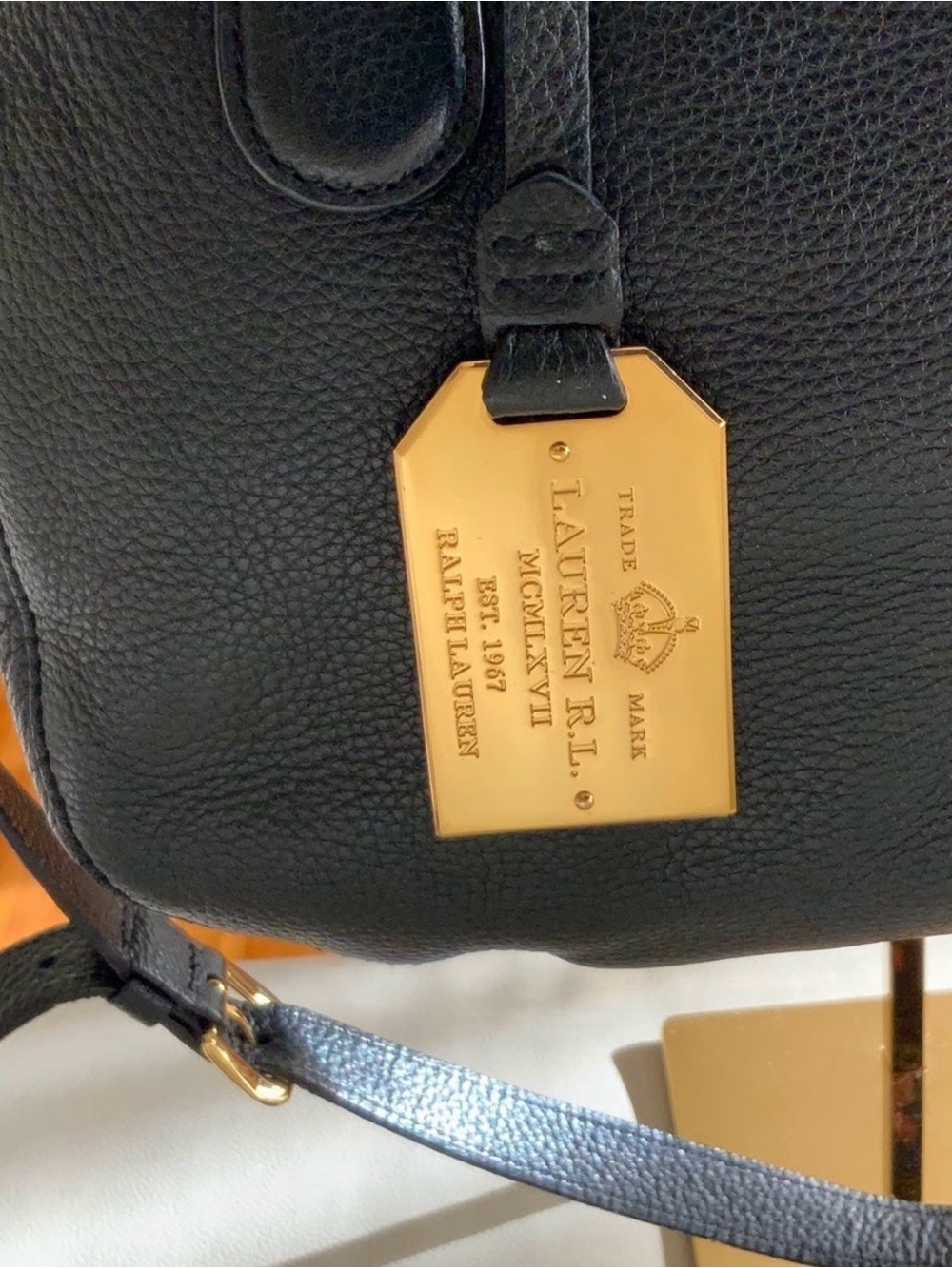 Lauren Ralph Lauren Large Pebble Leather Satchel Bag - Picture 2 of 10